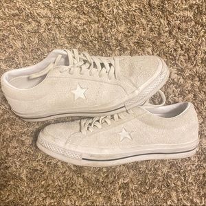 White suede converse one star low top shoes